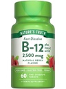자연의 진실 B12 비타민 | 60 빠른 용해 정제 | 2500 mcg | Folic Acid | Vegan, Non-GMO & 글루텐 무료