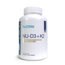 NuEthix Formulations NU-D3 + K2 - 비타민 D3 및 K2 5000 iu 보충제 - Reishi Mushroom, Magnesium, & 아연으로 포장 - 60ct, 60 서빙 - 미국 제품 만
