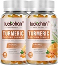 심황과 생강 Gummies (2 팩) - 검은 후추와 심황 Curcumin & Immune 지원을위한 생강 보충제 건강한 피부 - 성인을위한 Vegan Turmeric Gummies - 글루텐 무료, 낮은 설탕