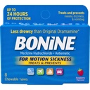 Bonine Motion Sickness Protection, Chewable Tablets, Raspberry 8 ea (Pack of 5)