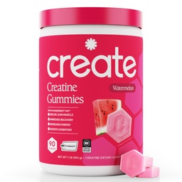 Creatine Monohydrate Gummies for Men & Women - Boost Focus, Strength, Endurance, Anti-Melting Formula, Vegan, Gluten-Free, Non-GMO, 1.5 Gram Creatine per Gummy (Watermelon, 90 ct)