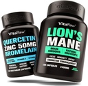 Bromelain + Lions Mane 버섯 캡슐을 가진 유기 Quercetin