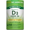 Nature's Truth Vitamin D3 2000 IU Softgels for Adults | 150 개 | 높은 효능 | 비 GMO 및 글루텐 무료 보충