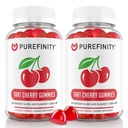 PUREFINITY Tart Cherry Gummies - 공동 구호 및 복구, 익지않는 주스 추출물 산화 방지제 - Non-GMO, 글루텐 무료, Vegan, 60 카운트 (팩 2)