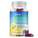 St John 's Wort Gummies 600mg, 3 in 1 Organic Herbal Supplements for stress Relief, Nervous System Support, Ashwagandha & Holy Basil Extract for Adults & Kids, Non-GMO, Vegan, 60 ct.