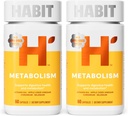 Habit Metabolism 보충교재 2 팩 (120의 캡슐) - 소화 건강 & 대사, 비타민 B12, 셀레늄, 크롬, Apple Cider Vinegar, 비 GMO를 지원하십시오