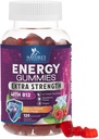 에너지 Gummies 1000mcg - 비타민 B12, 녹차 천연 카페인 지원, 매일 에너지 Gummies - Delicious Berry 풍미 B12 Chewable 운동 보충 사이클 & 스포츠 - 120 Chews