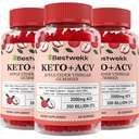 Apple Cider Vinegar Gummies, Probiotics, B12 및 Keto 지원을 가진 최대 힘 2000mg ACV 거미는, 소화를 위해, Metabolism, Detox, Gut & Immune 건강, 젤라틴 자유로운, 비 GMO, 180 keto acv gummies를 채택합니다