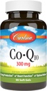 Carlson - Co-Q10, Co-Enzyme Q10, 300 mg의 에너지 생산 & 심장 기능, 60 Softgels