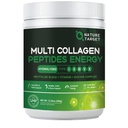 NATURE TARGET Multi-Collagen-Peptides-Powder - Energy Blend + Multivitamin & Minerals를 가진 가수분해한 교원질은, 에너지 피부 머리 못 & 합동, 비 GMO, 35의 서빙을 지원합니다