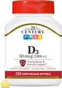 21세기 D3 2000 IU Softgels, 250 조사