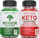 아틀란티스 영양 Supergreens 60 Gummies + Sugar Free Keto Apple Cider Vinegar 60 Gummies