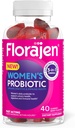 Florajen Women's Probiotic Gummies - Triple-Action Prebiotic + Probiotic + Cranberry for Digestive, Urinary, & Immune support - 빠른 행동 - Vegan & Gluten-Free - 40-Count