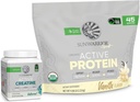 Sunwarrior 활동적인 유기 단백질 분말 식물 기초를 두는 바닐라는 45의 서빙 & Creatine Monohydrate 분말 60의 서빙을 맛냈습니다