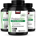 포스 팩터 ProbioSlim Extra Strength Probiotic Supplement for Women and Men with 30 Billion CFUs and Green Tea Extract for Gut Health Support, Bloating and Gas Relief, 120 Count (Pack of 3)