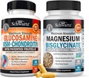높은 흡수 마그네슘 Bisglycinate 캡슐 (1 달 공급) 플러스 글루코사민 Chondroitin MSM 트리플 강도 합동 지원 보충교재 (1 달 공급)