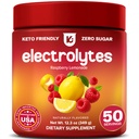 Keppi Electrolytes Powder – 라즈베리 레몬이드 맛 50 서빙 – 마그네슘, 칼륨, 나트륨과 설탕 히스 보충 – 케토, 채식, Fasting-Friendly, Zero Calorie Electrolyte 음료