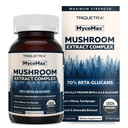 MycoMax 버섯 복합 단지 - 70 % 베타 글루칸, 최대 힘 버섯 보충, 미국 Grown + 초음파 추출 - 사자 Mane, Cordyceps, Reishi & More - Cognition, Immunity, Energy - 60 캡슐