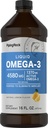 배관 바위 오메가 3 물고기 기름 액체 보충교재 | 16 Fl Oz | 수성 프리 | 레몬 맛 | 1370 mg 활성 오메가-3 | 남성용 및 여성용 | Non-GMO, 글루텐 프리