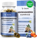 Totaria Sugar Free Ashwagandha Filled Gummies 2500mg w/Vitamin D3, Magnesium Glycinate, Rhodiola, 여성을위한 매우 강도 Ashwa Root Supplements & Wen, Relaxation, Energy, Blueberry 풍미