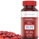 NovaKrill Krill 오일 오메가 3 보충 - EPA, DHA, Astaxanthin과 1000mg Softgels - 물고기 후타 틱 크릴 오일 - 60 액체 캡슐
