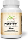 Zen 보충제 Pycnogenol 50mg - 산화 방지제 및 염증 지원을위한 표준화 된 프랑스 해양 소나무 껍질 추출물 - 비 GMO, 글루텐 및 콩 무료 60-Vegcaps