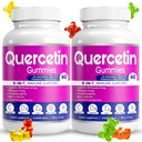 (2 팩) BioVitalica에 의해 Quercetin Gummies - Bromelain 비타민 C와 아연 & Elderberry + 비타민 D3-5 1 면역 지원 - 어린이와 성인을위한 아연 Quercetin 750 mg