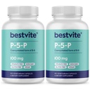 BESTVITE P-5-P 100mg (240 채식 캡슐) (120 x 2) (B-6의 응고 형태) - Stearates 없음 - Vegan - Non GMO - 글루텐 무료