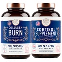 WINDSOR BOTANICALS Cortisol 차단제 및 멀티 콜라겐 버너 - 아름다움과 Mood 지원 번들
