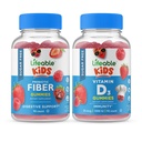 Lifeable Sugar Free Preciotic Fiber Kids + 비타민 D Kids, Gummies Bundle - 훌륭한 타스팅, 비타민 보충, 글루텐 무료, GMO 무료, Chewable Gummy