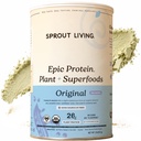 Sprout 생활 식물 기반 단백질 & Superfoods 분말, Original, Unflavored | 유기 단백질 분말, Vegan, Non Dairy, Non-GMO, Gluten Free, Sugar Free, Perfect Keto Drink Mix (2 lb)