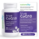 NatureCity True-CoQ10 Ubiquinol 100mg 높은 흡수성 및 안정된 Kaneka QH CoQ10 심장, 뇌 및 세포 에너지 보충 - (30 연약한 젤) Ubiquinol로 활동적인 CoQ10
