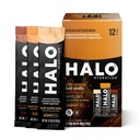 HALO Hydration – 전해질 에너지 음료 믹스 | Hydration Powder Packets | 다양한 팩 (카라멜, 바닐라, 모카 라떼), 건강한 마른 커피 | Easy Open Single Serving Stick | 12 Stick