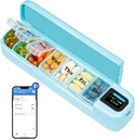 알람이있는 Daviky 스마트 알약 주최자, Bluetooth Daily는 APP, Weekly Travel Pill Case, 의학, 보충제 및 비타민 (녹색)을위한 휴대용 Pill Reminder와 함께 Day Pill Box 7 Day가되면