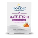 Nordic Naturals Zero Sugar Hair & Skin Gummy Chews, Strawberry Lemonade - 27 Gummy Chews - Borage Oil의 Biotin + GLA - 피부에서 지방의 건강한 균형을 촉진 - Non-GMO - 27 서빙