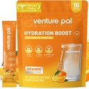 벤처 Pal Sugar Free Electrolyte Powder Packets - Rapid Hydration & Party Recovery 용 액체 일일 IV 음료 믹스 | 5 비타민 & 7 일 전동| Keto Friendly | Non-GMO | 인증 Vegan | 16 스틱