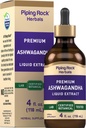 Piping Rock Ashwagandha Liquid Drops | 4 fl oz | 프리미엄 허브 루트 추출 | 알코올 프리 태피스 | Vegetarian, Non-GMO, 글루텐 무료 보충