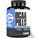 완전히 2:1:1를 가진 크레이지 근육 BCAA 알약 분지된 사슬 아미노산 보충교재의 비율, 알약 당 BCAAs의 1000mg (캡슐 보다는 더 나은), 120의 정제