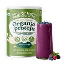 4 Sigmatic Organic Plant-Based Protein Powder Lion 's Mane, Chaga, Cordyceps 및 More | 뇌 기능 및 면역 지원을위한 Clean Vegan Protein Elevated | 16.9 oz
