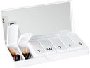 PORT X POLISH Designer Weekly Pill Box 주최자 (Single 1X Daily, Crisp White) | 컴팩트하고 세련된 7 일 비타민 보충 케이스 | 귀여운 휴대용 미니 여행 의학 캐리어 | BPA-Free Pillbox Caddy