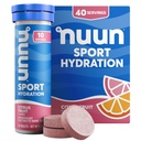 Nuun 스포츠 마그네슘, 칼슘, 칼륨, 염화물 및 나트륨, 글루텐 무료 및 채식, 감귤류 과일, 4 팩 (40 인분 총)