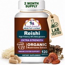 CANCER SCIENCES Reishi 웰니스 버섯 보충교재 캡슐, USDA는 유기 버섯 추출물, 여분 힘 1,500 mg의 높은 힘 40% beta 포도당, 면역력 지원, 노화 방지, 120의 캡슐을 증명했습니다