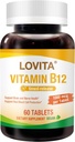 Lovita 비타민 B12 1000 mcg (B12 Cyanocobalamin로 비타민), Timed 방출 B12, Vegan-Friendly, 지원 신경계, 60 채식 정제 (2 달 공급)