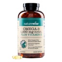NatureWise Extra-Strength Omega 3 Fish Oil Supplement - 봉사 당 1000mg - 600 EPA & 400 DHA와 비타민 E - 심장 및 두뇌 건강 지원 - 레몬 맛, GMO-Free - 360 Softgels[6-달 공급]