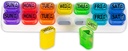 GMS Weekly Pill 주최자 - 7 Day AM/PM Pop Out Pill Pods for Supplements, Vitamins & Medications - 매일 사용 및 여행에 이상적입니다 - Rainbow