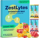 소금 과일 맛 분말 패킷, 전해질 분말 음료 혼합, 액체 매일 IV 음료 믹스 Rehydration Max | 설탕 무료 | 9 비타민 & 영양사 | 2 Hydration Factor | 16 스틱