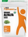 BulkSupplements.com 유기 Alfalfa 잔디 분말 - Alfalfa 보충, 녹색 슈퍼 푸드 분말 - Vegan & 글루텐 무료, 서빙 당 5g, 500g (1.1 파운드) (팩 1)