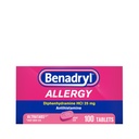 Benadryl Ultratabs Allergy 약, 25 mg Diphenhydramine HCl 항히스타민 정제 냉간 및 뱀처럼 증상의 알레르기 완화, Runny Nose, Itchy Eyes & Throat, Hay Fever, 100 카운트 정제