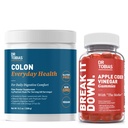 박사 Tobias Apple Cider Vinegar Gummies & Colon 매일 건강 - ACV Gummies & Psyllium Husk Powder와 매일 소화, 해독 및 클렌징 지원