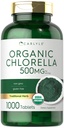 Carlyle Chlorella 정제 유기 500 mg | 1000 개 | 채식주의, 비 GMO 및 글루텐 무료 보충